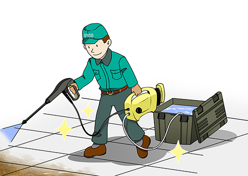 ケースを給水用タンクとして使用可能！\n※吸水ホースを使用してください