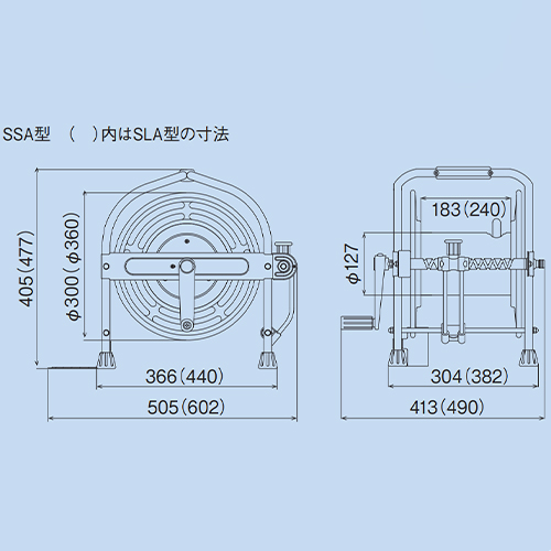 単位：㎜\n※本商品は「SSA型」です。