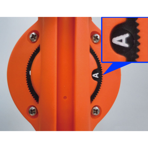 混合比率を選択できる5段階クイックセットダイヤル\nA・1：128、B・1：64、C・1：32、D・1：20、E・1：10