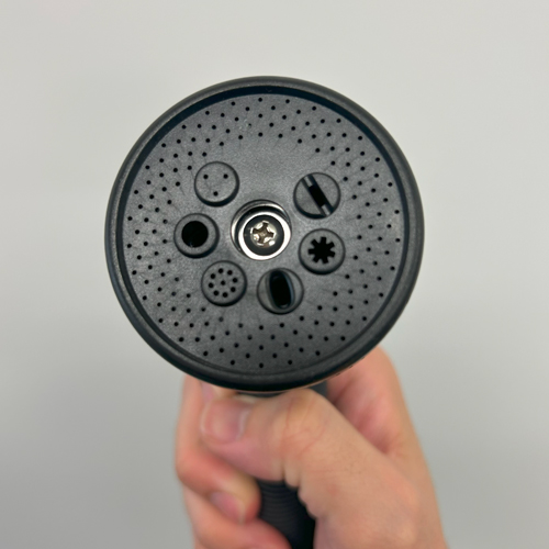 ヘッドを回すとパターンを変更できます。