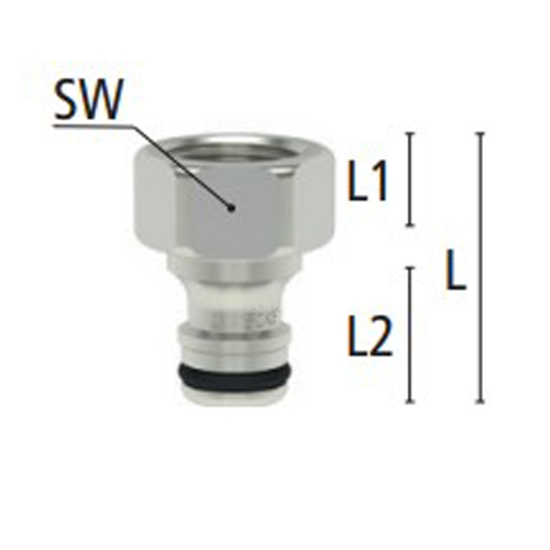 L：38mm　　　SW：30mm\nL1：10mm　　　L2：24mm
