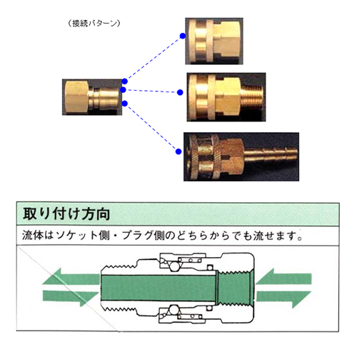 中圧型のプラグ、ソケットは同ねじサイズのみしか適合しません。