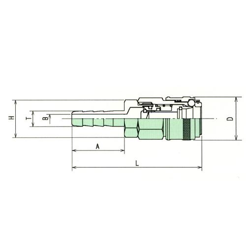 L：74.5mm　　A：30mm　　D：φ26mm\nH：19mm　　T：φ9mm　　B：φ5mm