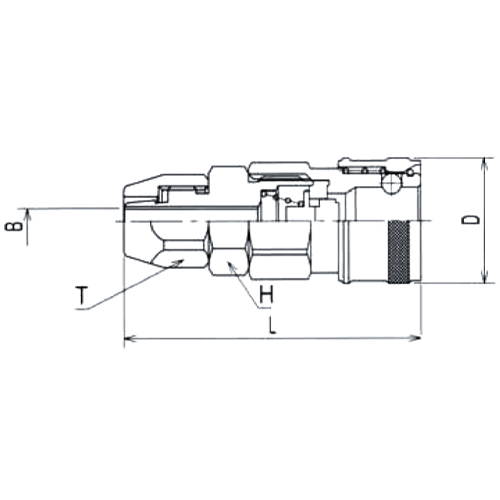 L：59.5mm　　D：φ25mm　　H：19mm　　\nT：17mm　　B：φ5mm