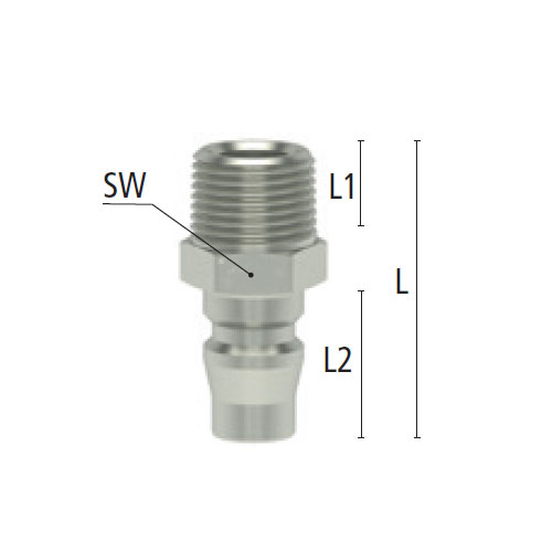 L：38mm　　　　SW：17mm\nL1：12mm　　　　L2：20.2mm