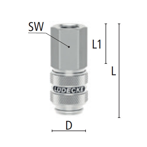 L：38mm　　　SW：17mm\nL1：9mm　　　D：16mm