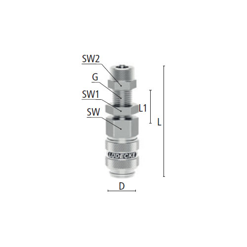 L：59.5mm　G：M12×1　SW：17mm\nSW1：17mm　L1：17mm　L2：14mm\nD：16mm