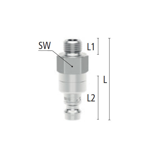 L：40mm　　　　SW：14mm\nL1：7mm　　　　L2：14mm