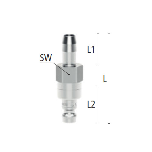 L：50.5mm　　　　SW：14mm\nL1：17mm　　　　L2：14mm