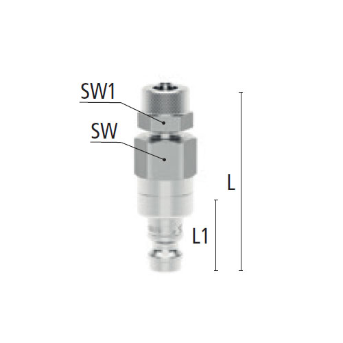L：58mm　　　L1：18mm　　　L2：14mm\nSW：14mm　　SW1：17mm　　SW2：14mm\nG：M12×1.0