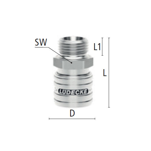 L：45mm　SW：24mm　L1：12mm　D：27mm