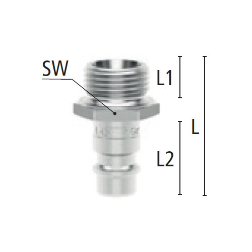L：33mm　　　　SW：19mm\nL1：9mm　　　　L2：20mm