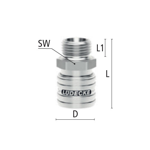 L：42.5mm　SW：22mm　L1：9mm　D：27mm