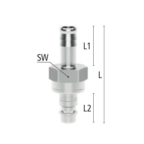 L：61.5mm　　　　SW：22mm\nL1：25mm　　　　L2：20mm