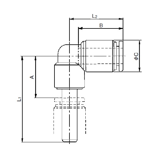 L1：36.5mm　L2：23.5mm　A：17.5mm\nB：19mm　B：14.5mm