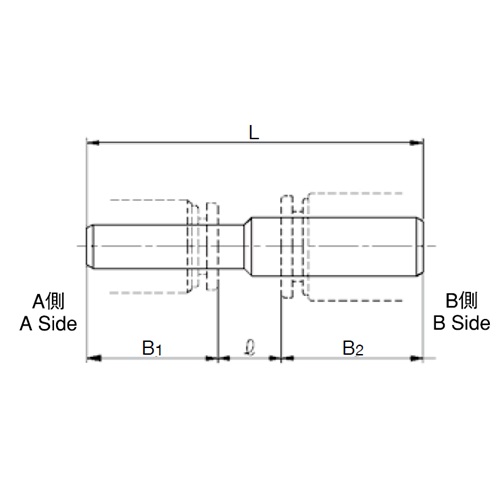 L：43mm　l：9.5mm　B1：16mm\nB2：17.5mm