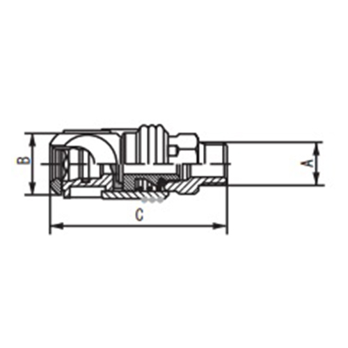 A：R3/8”　　　　B：24mm　　　　C：68mm