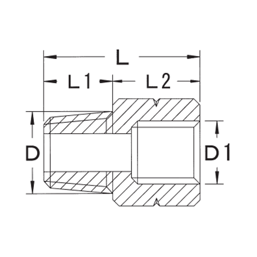 D：R1/4”　　　D1：Rc3/8”\nL：27mm　　　L1：11mm　　　L2：16mm