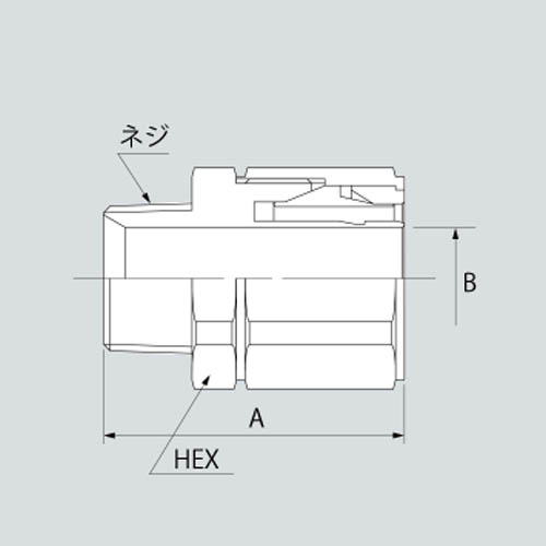 A：60mm　　　B：φ17mm\n六角対辺：41mm