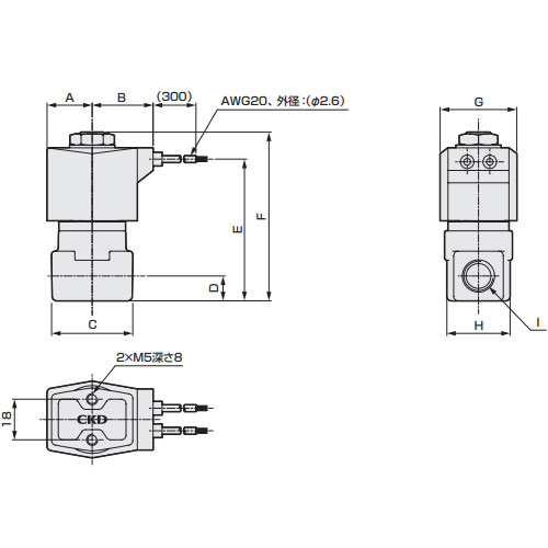 A：23.5mm　　B：30.5mm　　C：36mm\nD：11mm　　E：68mm　　F：80.5mm\nG：38mm　　H：28mm　　I：Rc1/4