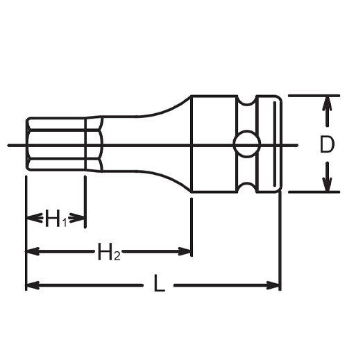 D：21mm　　H1：15.5mm　　H2：34mm\nL：52mm