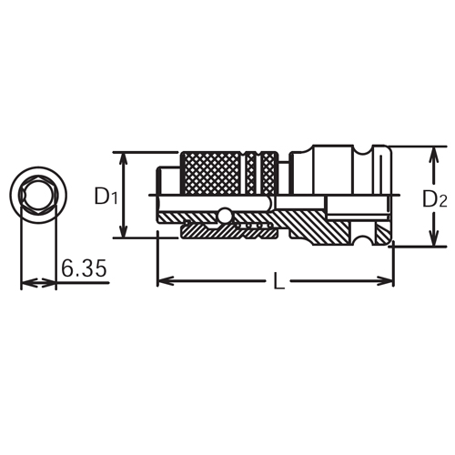 D1：16.5mm　　D2：25mm　　L：55mm