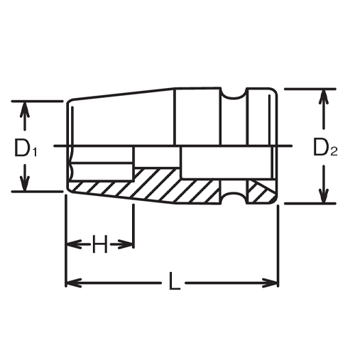 D1：22mm　　D2：25mm　　H：10mm\nL：38mm
