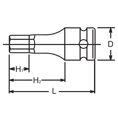 D：30mm　　H1：15.5mm　　H2：38mm\nL：60mm