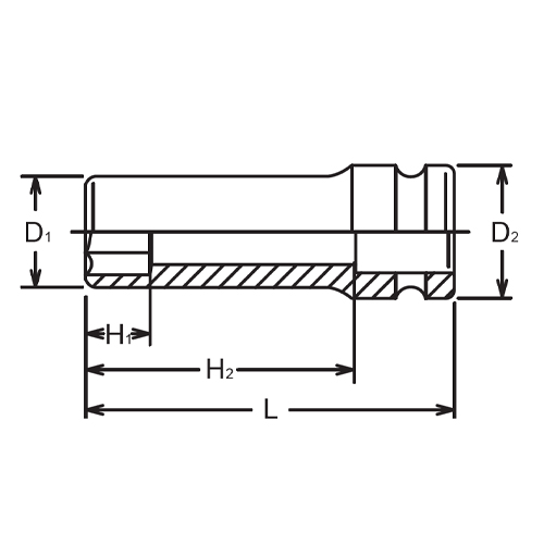 D1：17mm　　D2：25mm　　H1：10mm\nH2：62mm　　L：80mm\n