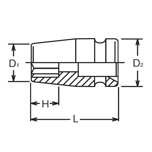 D1：45.7mm　　D2：30mm　　H：16mm\nL：46mm
