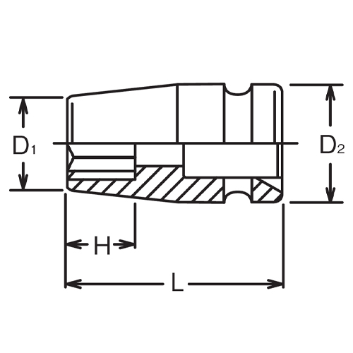 D1：42.8mm　　D2：38mm　　H：23mm\nL：46mm