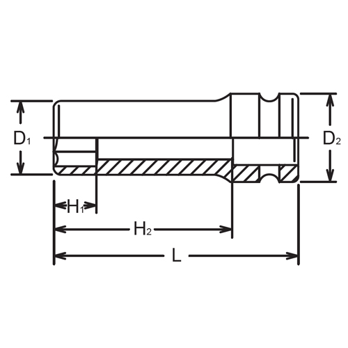 D1：40.5mm　　D2：43mm　　H1：27mm\nH2：73mm　　L：100mm