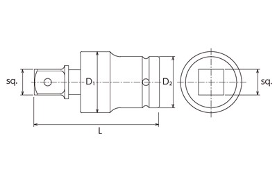 D1：45.5mm、D2：38mm、L：93mm