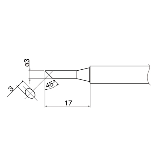 こて先寸法（単位：mm）