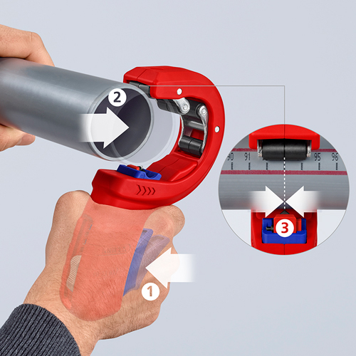 切断ポイントがはっきり見えるため、正確な位置決めが可能