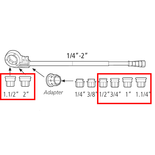 ※付属は1/2～1-1/4”、1/4”・3/8”は別売りです。