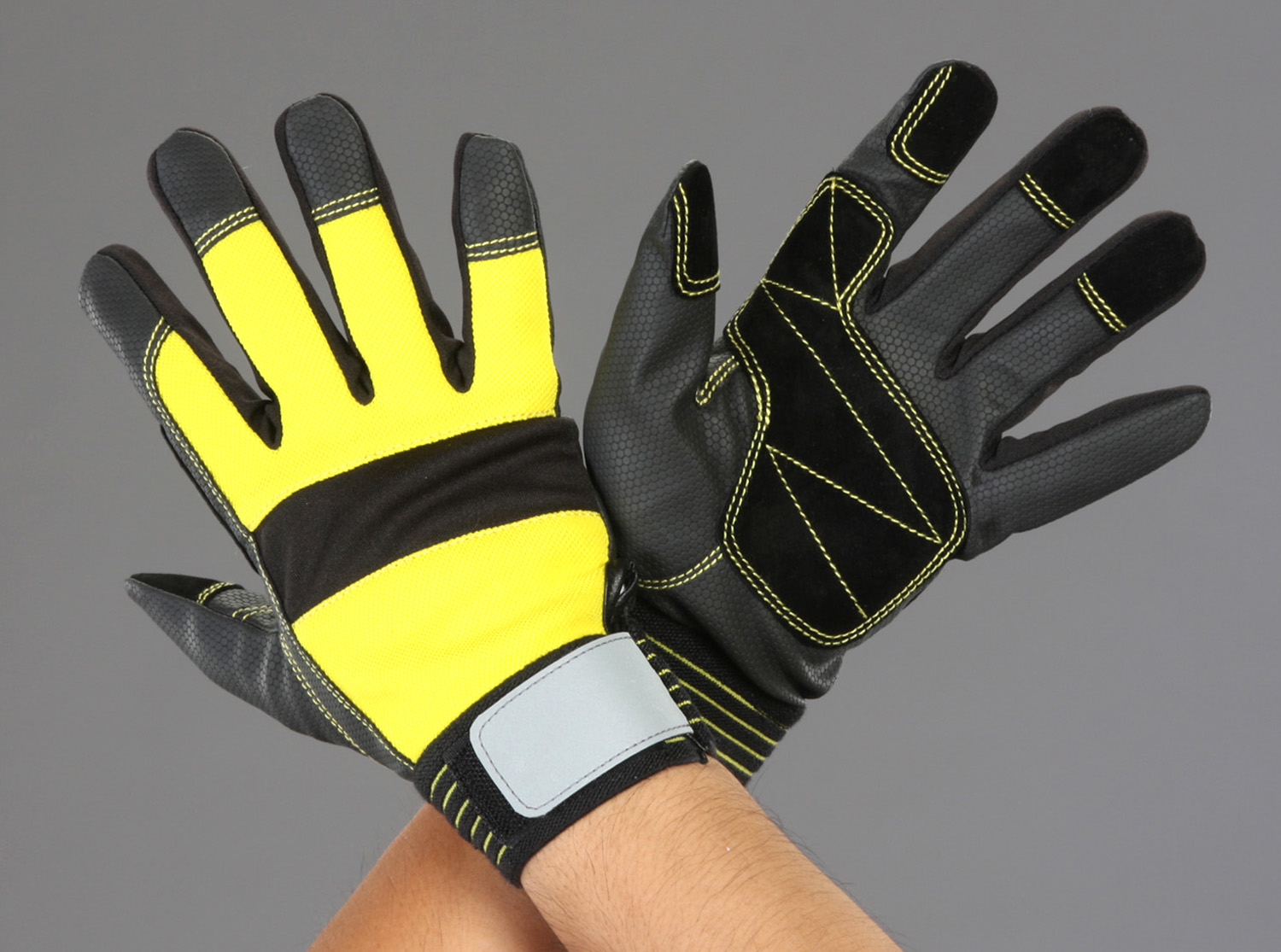 EA353BG-96｜[M] 手袋(ﾎﾟﾘｳﾚﾀﾝ・豚革あて付/黒・黄)のページ -