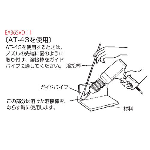 エスコ AC100V 300Wヒートガンセット(溶接用) EA365VA-13 - 1