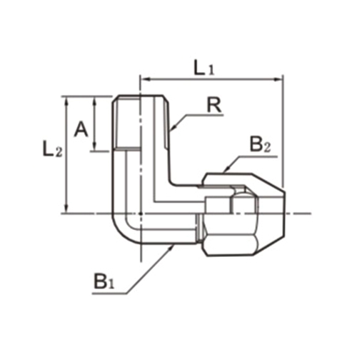 L1：25mm　　　L2：23mm　　　A：12mm\nB1：12mm　　　B2：14mm