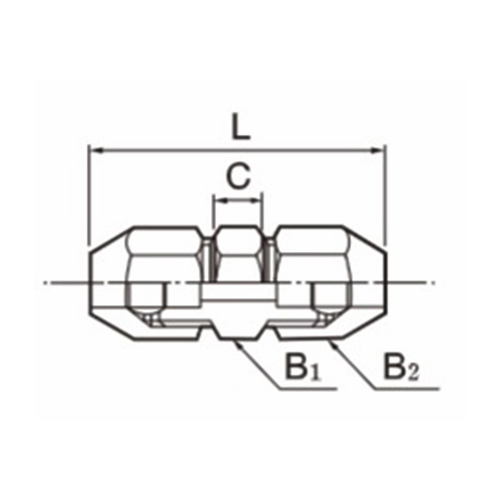 L：52mm　　　　C：8mm\nB1：17mm　　　　B2：17mm