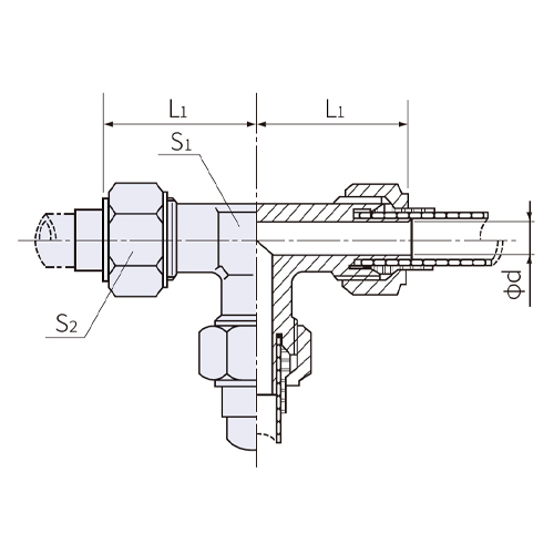 d：φ5mm　　L1：23.5mm\nS1：12mm　　S2：14mm