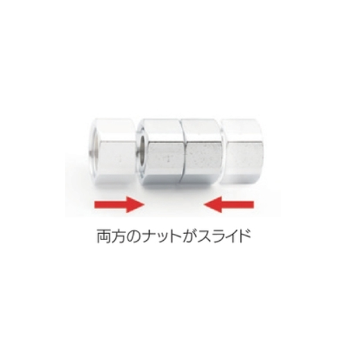 両方のナットがスライドします