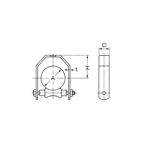 A：100A、t：4.5mm、C：32mm、H：105mm