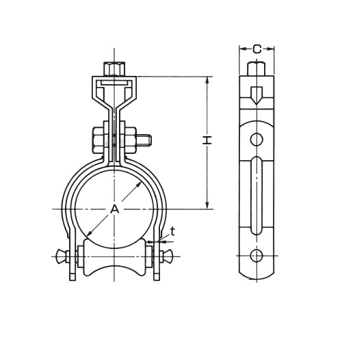 A：80A、t：2.6mm、H：110mm、C：32mm