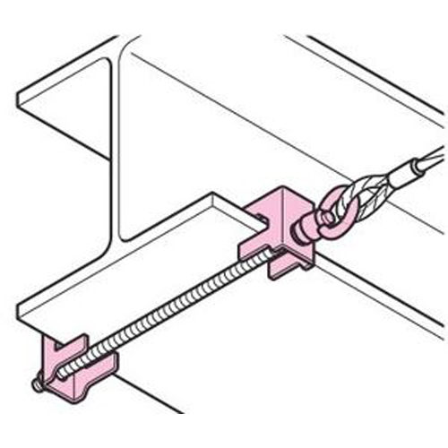 H形鋼に取り付け、ワイヤーロープ等の固定に