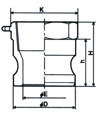D：φ37mm　　E：φ22mm\nK：41mm　　h：33mm　　H：48mm