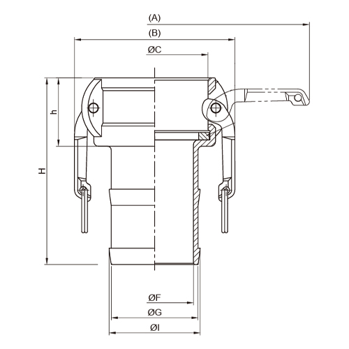 A：267mm　　B：138mm　　C：φ92mm\nF：φ67mm　　G：φ75mm　　I：φ79mm\nh：59mm　　 H：161mm