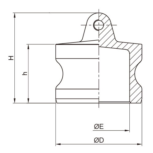 D：φ76mm　　E：φ56mm\nh：47mm　　H：72mm