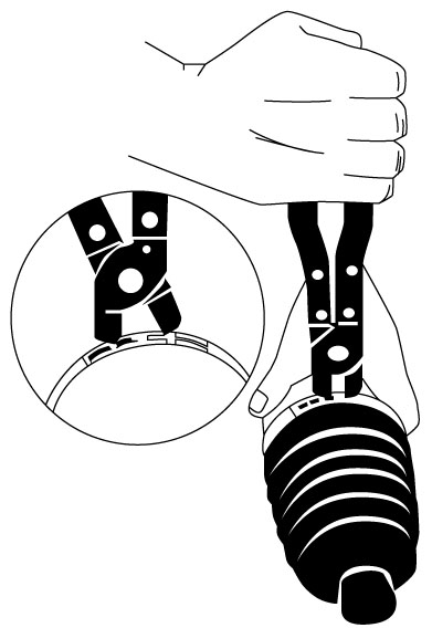 GM車等のCVジョイントブーツバンドのかしめに