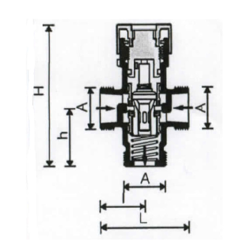 A：G3/4”、L：57mm、l：29mm、h：37mm、H：93mm